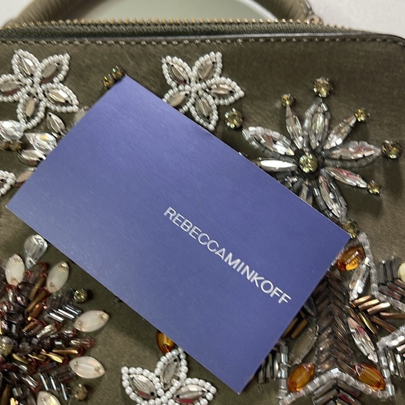 Rebecca Minkoff Sage Green Embellished Jewels Leather Box Bag - Picture 10 of 10
